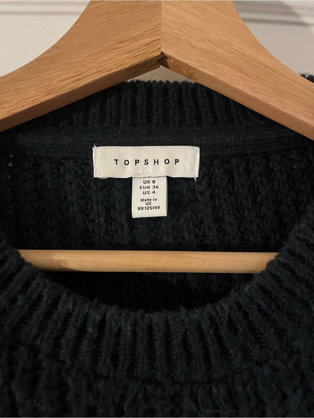 Topshop Navy and White Wide-Stripe Crewneck Sweater - Picture 2 of 3